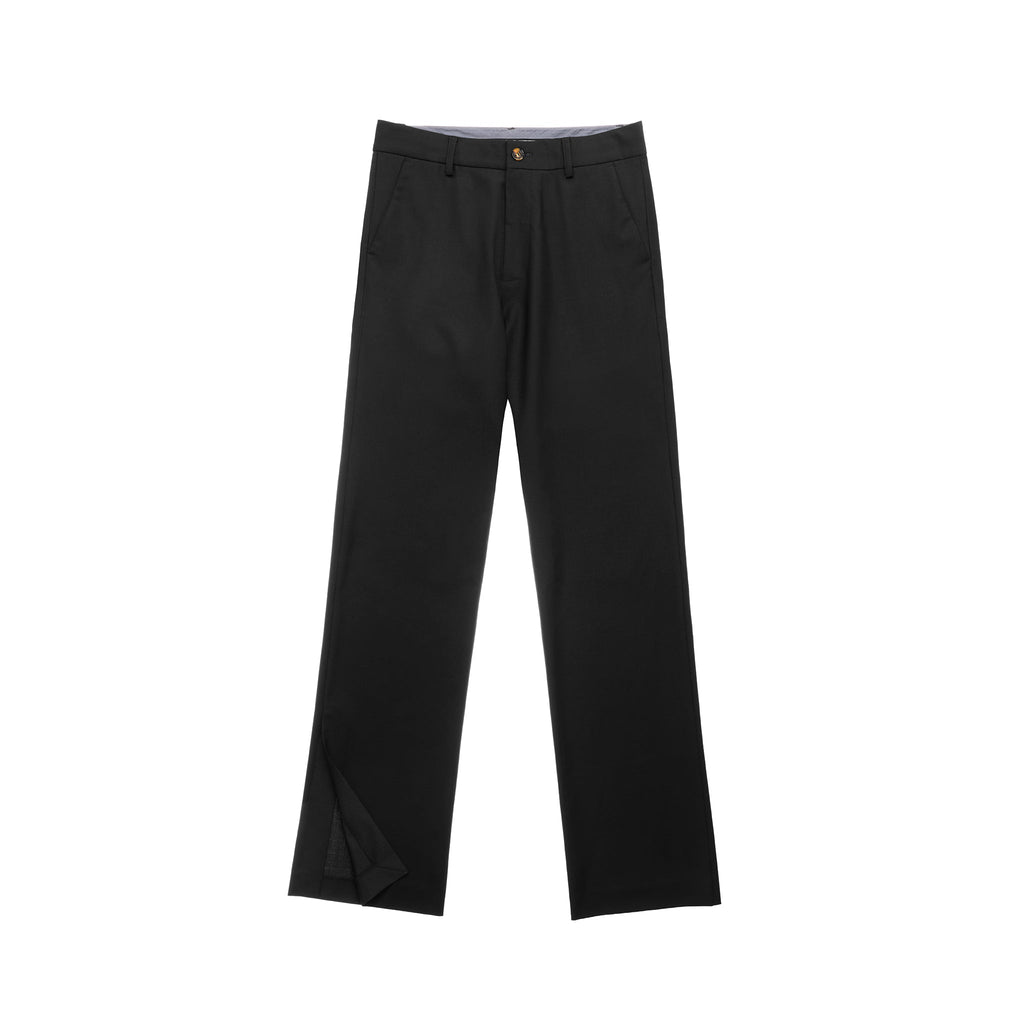 Straight Leg Split Trouser - Black - Pants & Shorts