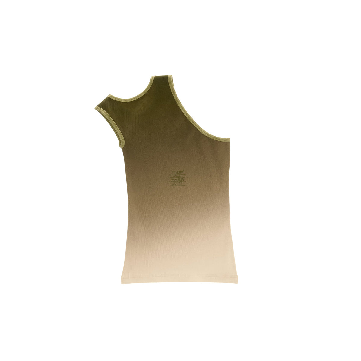 Ombre Half Tank - Drab/Cream - Tops & T-Shirts