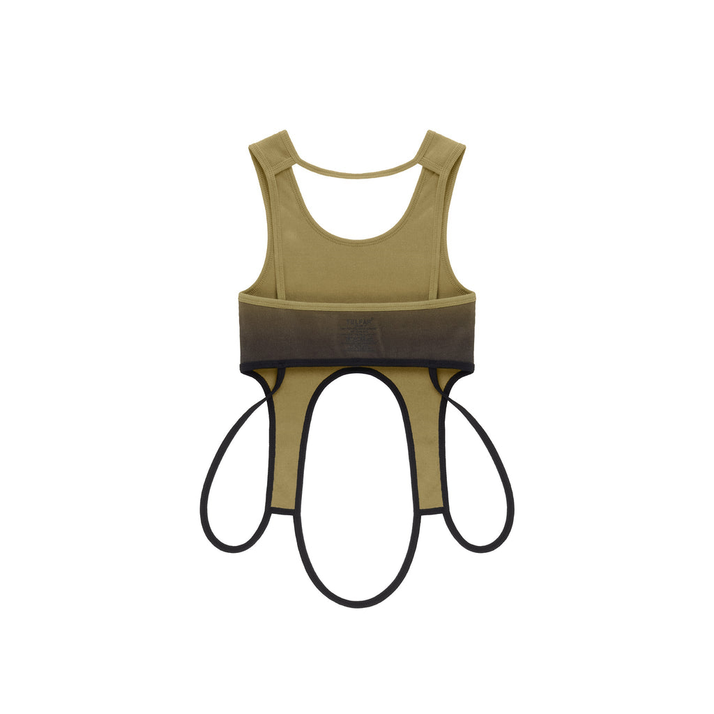 Ombre Cropped Halter - Drab/Black - Tops & T-Shirts