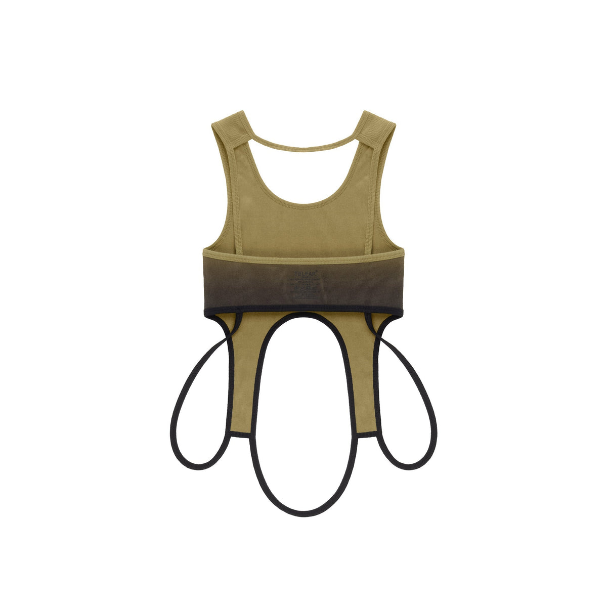 Ombre Cropped Halter - Drab/Black - Tops & T-Shirts