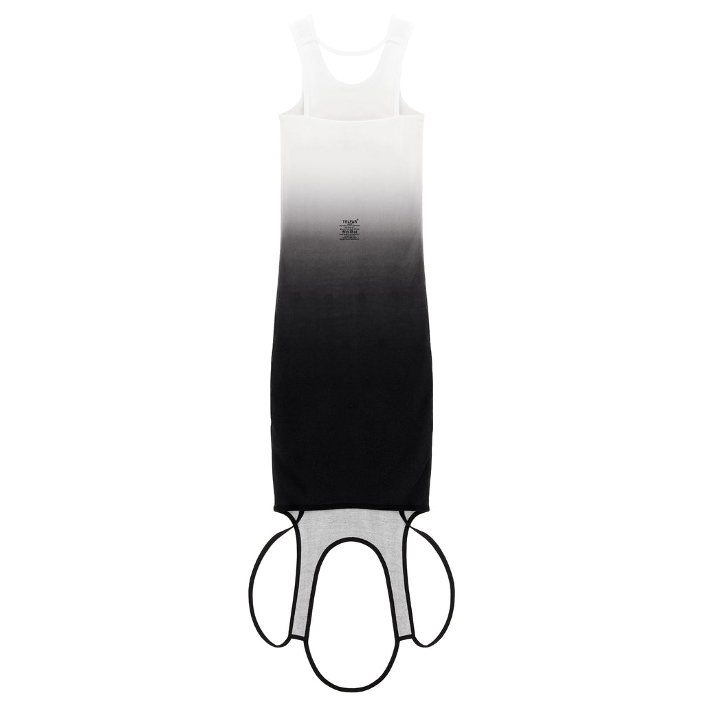 Ombre Halter Tunic - White/Black - Dresses & Skirts