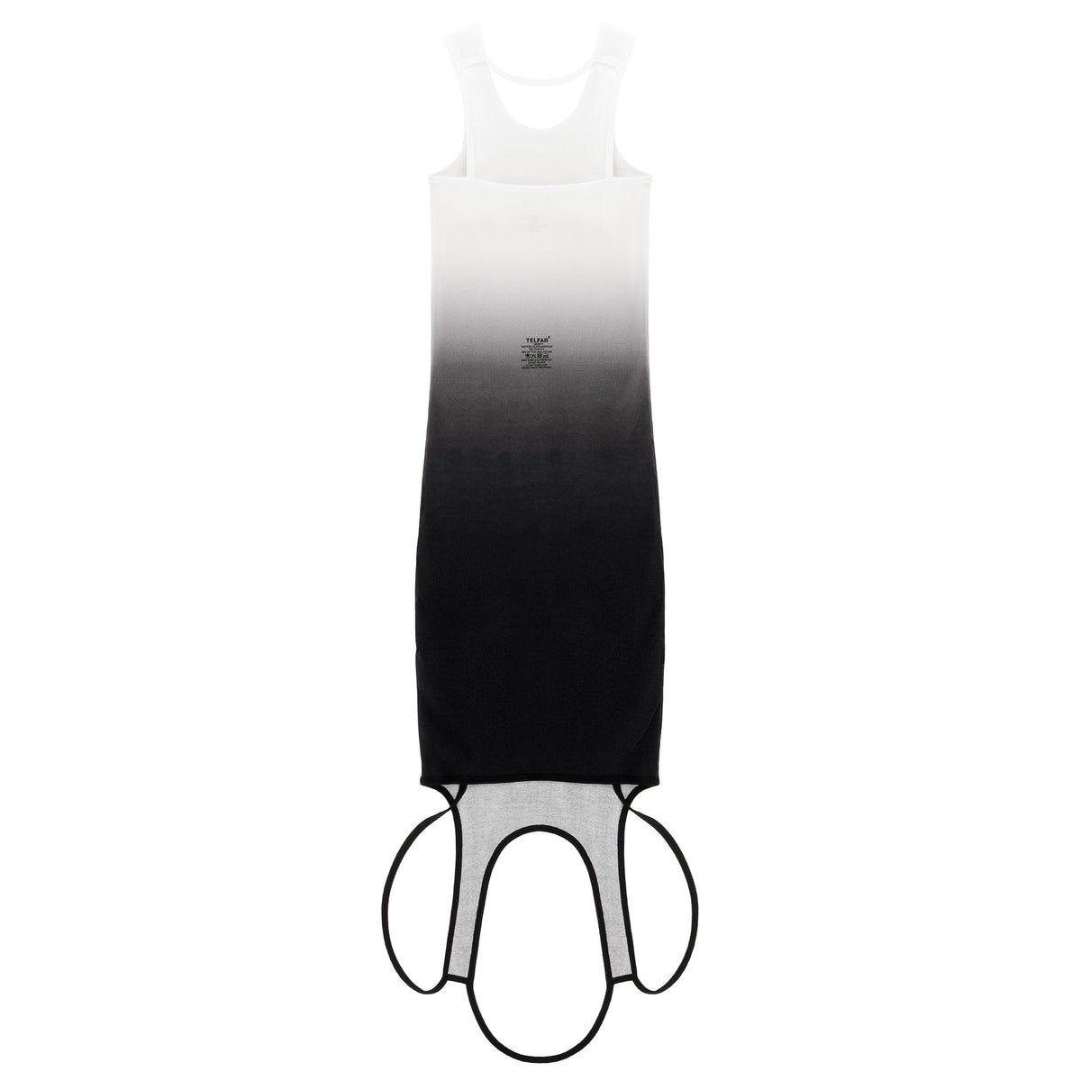 Ombre Halter Tunic - White/Black - Dresses & Skirts