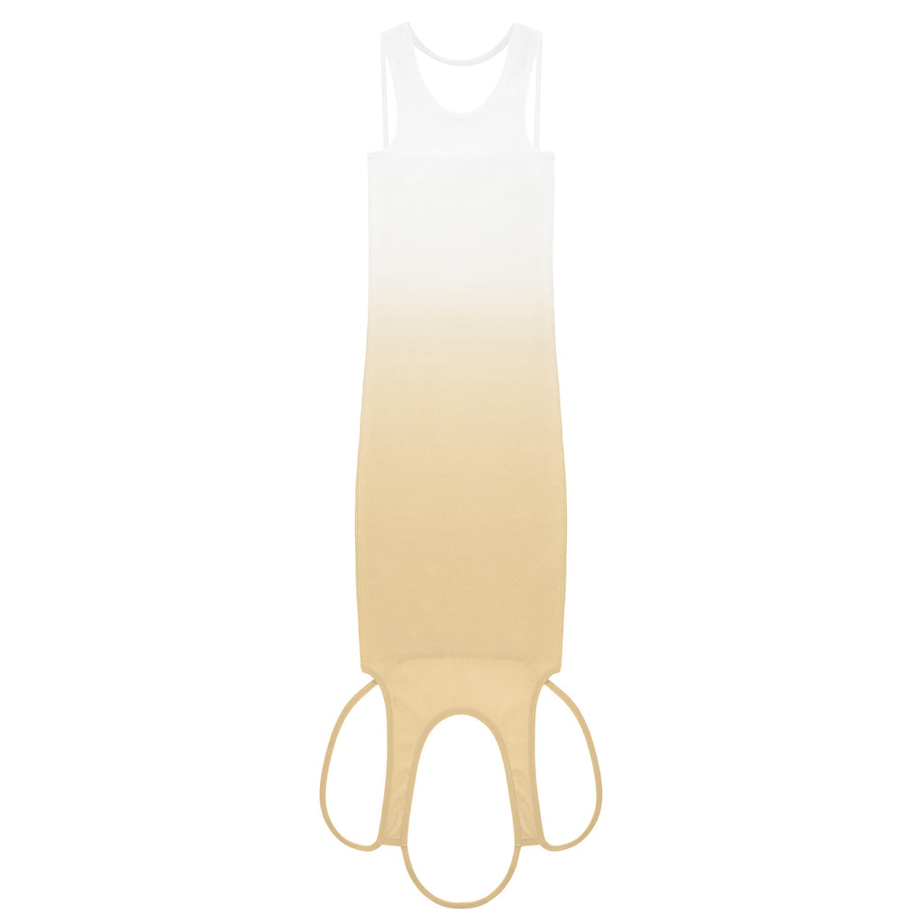 Ombre Halter Tunic - White/Cream - Dresses & Skirts
