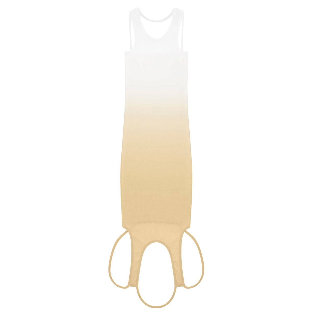 Ombre Halter Tunic - White/Cream - Dresses & Skirts