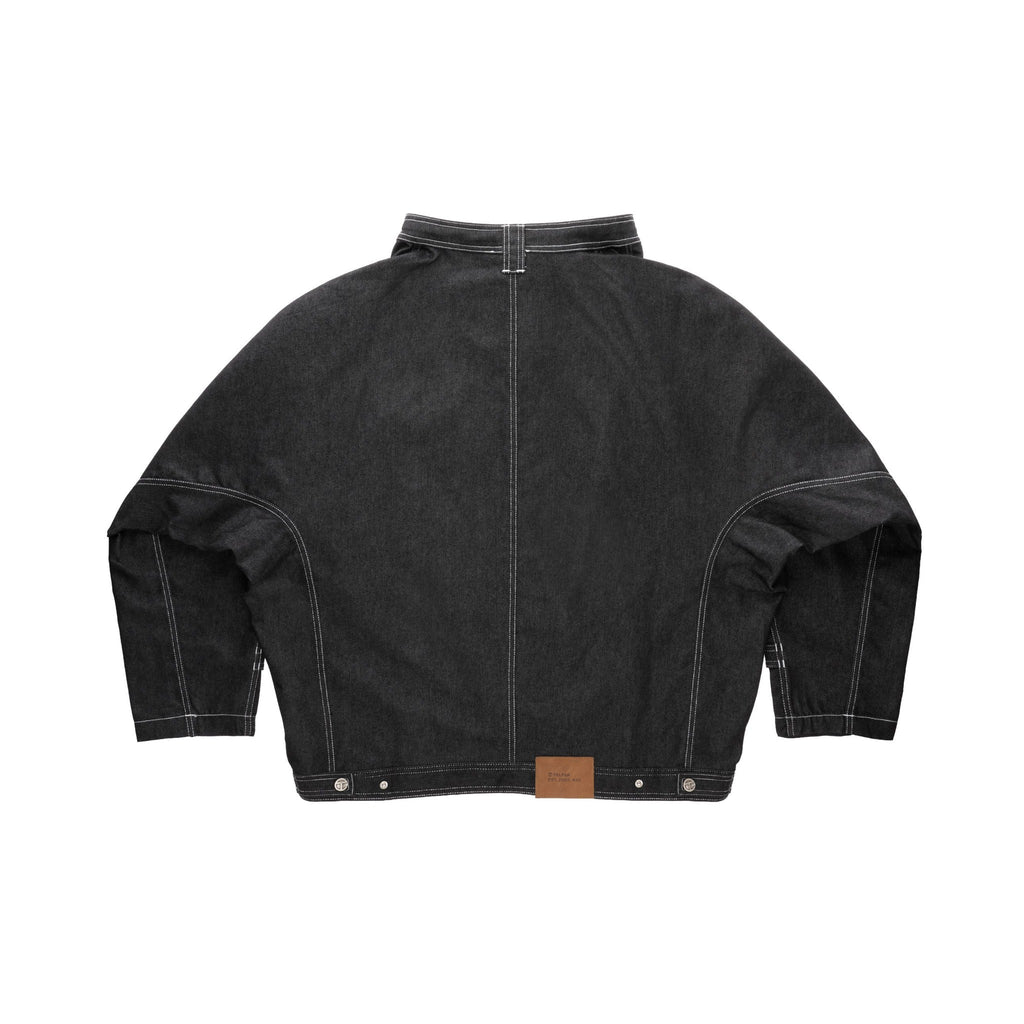 Sharkskin Cowl-Neck Coat - Black - Jackets & Outerwear