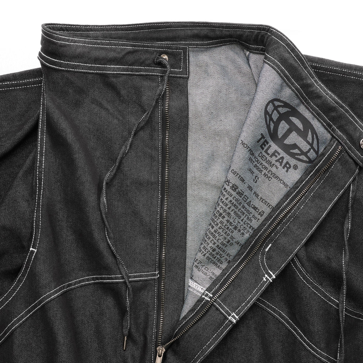 Sharkskin Cowl-Neck Coat - Black - Jackets & Outerwear