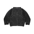 Sharkskin Cowl-Neck Coat - Black - Jackets & Outerwear