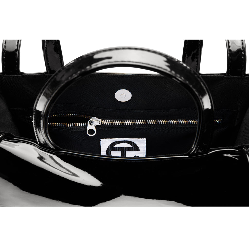 Shmedium Shopping Bag - Black Patent - Shopping Bags & Shoppers