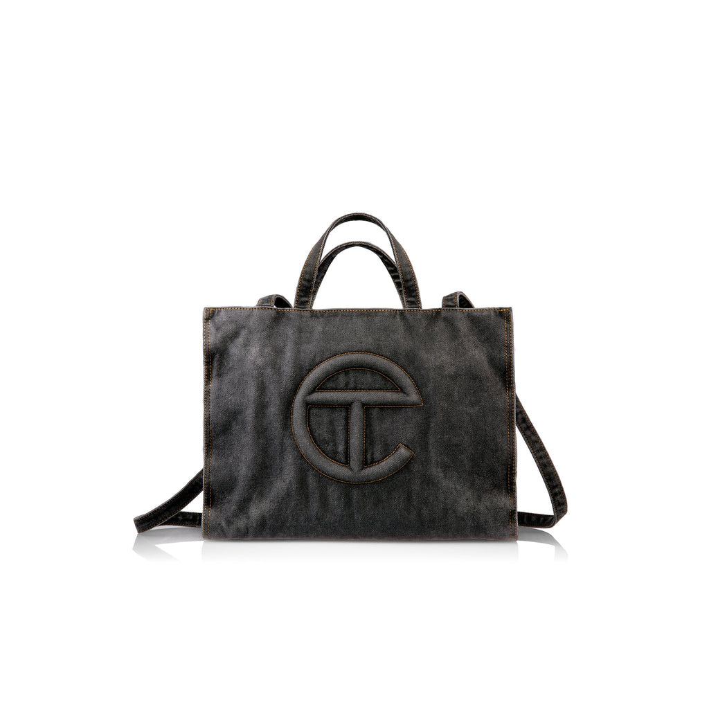 Medium Denim Shopper - Black - Shopping Bags & Shoppers