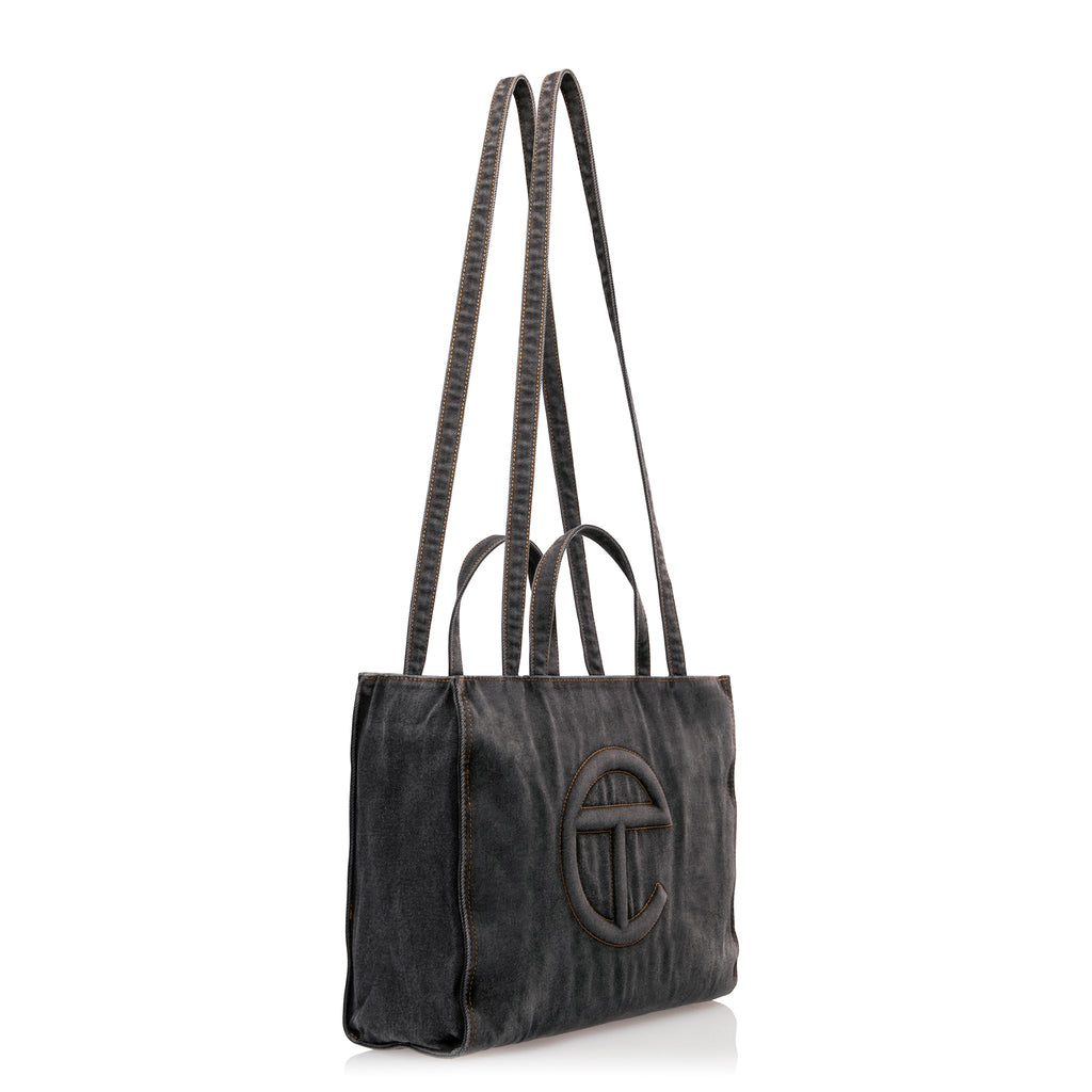 Medium Denim Shopper - Black - Shopping Bags & Shoppers
