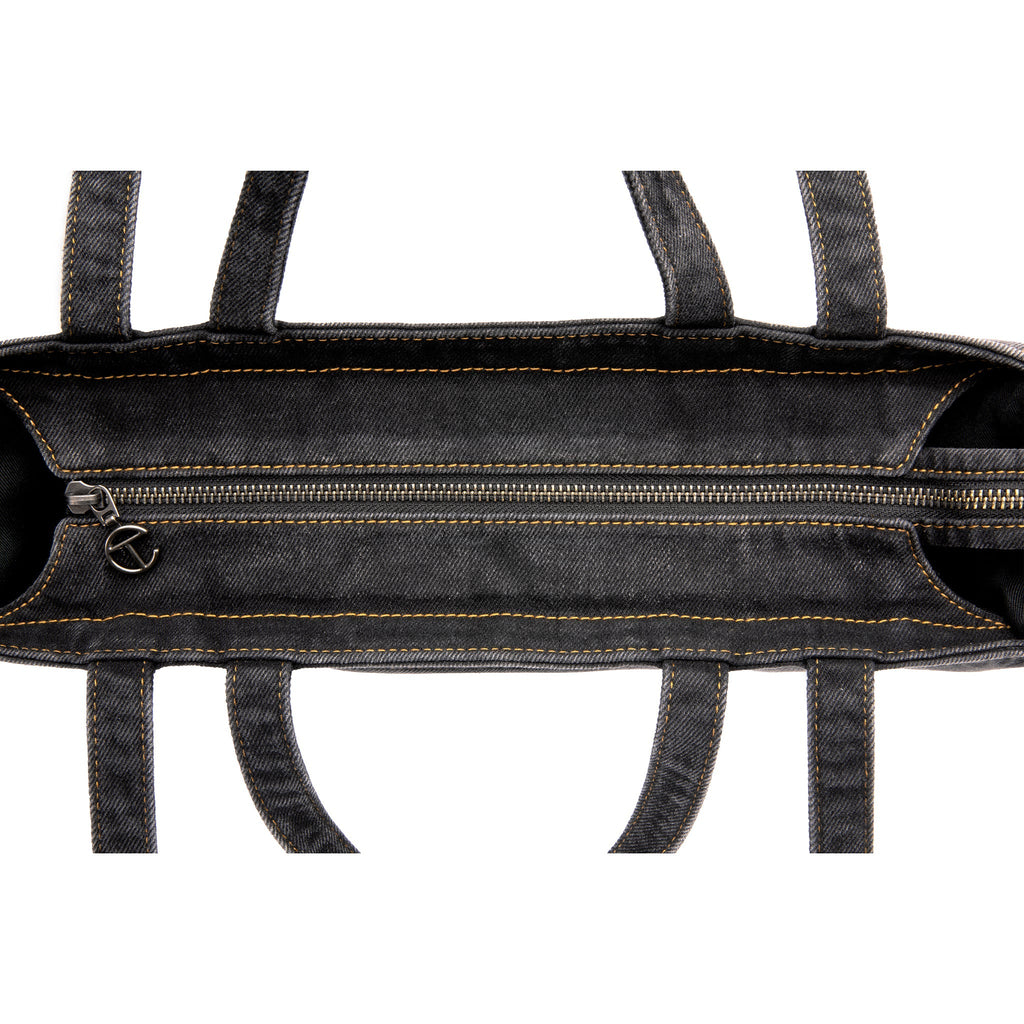 Medium Denim Shopper - Black - Shopping Bags & Shoppers