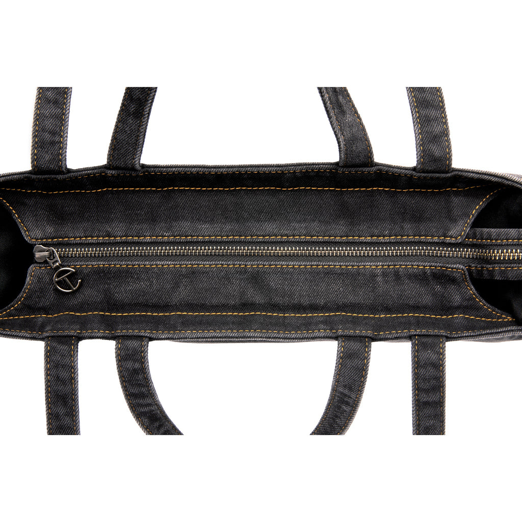 Medium Denim Shopper - Black - Shopping Bags & Shoppers