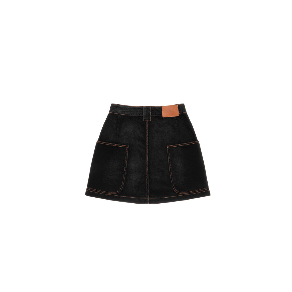 Short Jean Skirt - Black - Dresses & Skirts