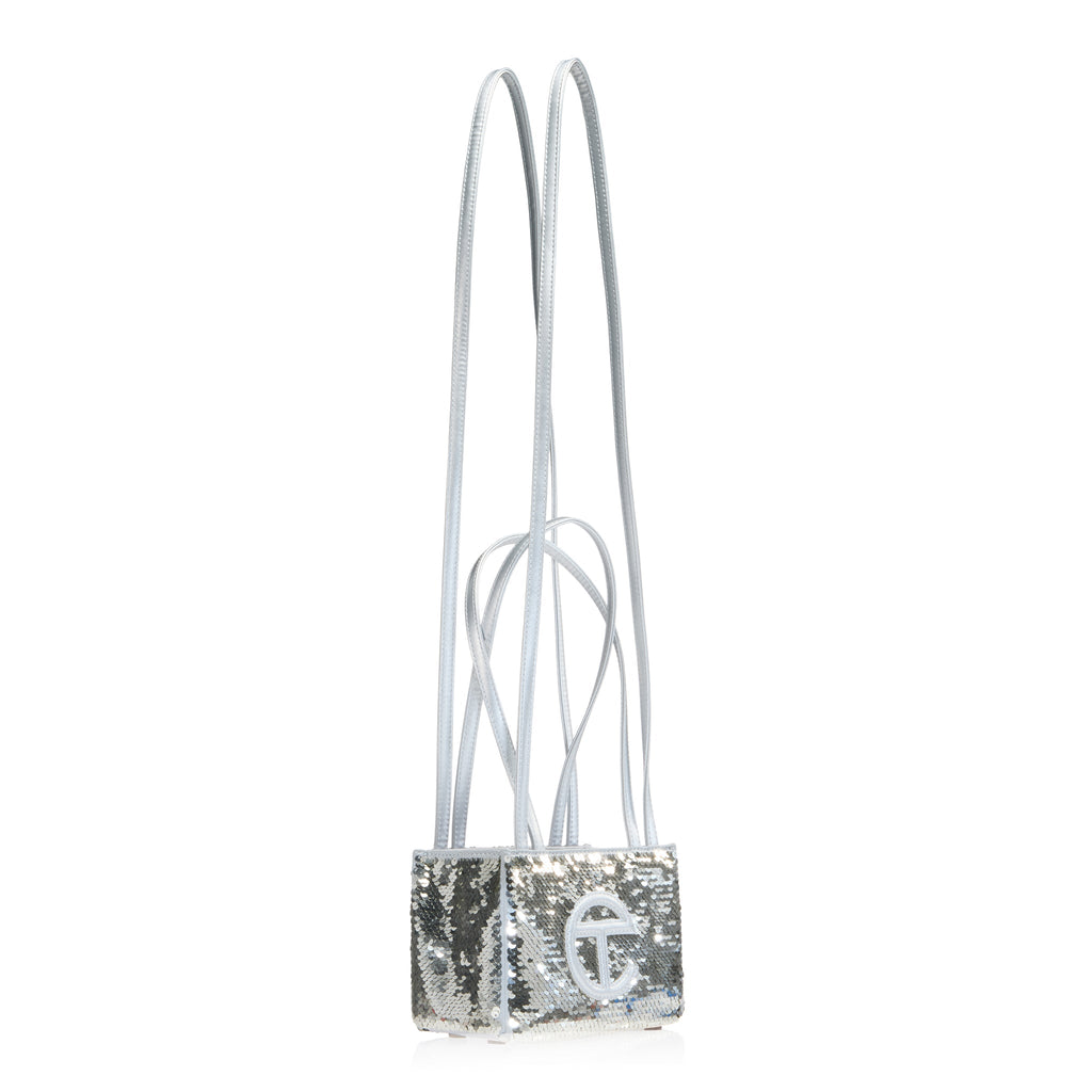 Small Sequin Shopper - Silver - Shopping Bags & Shoppers