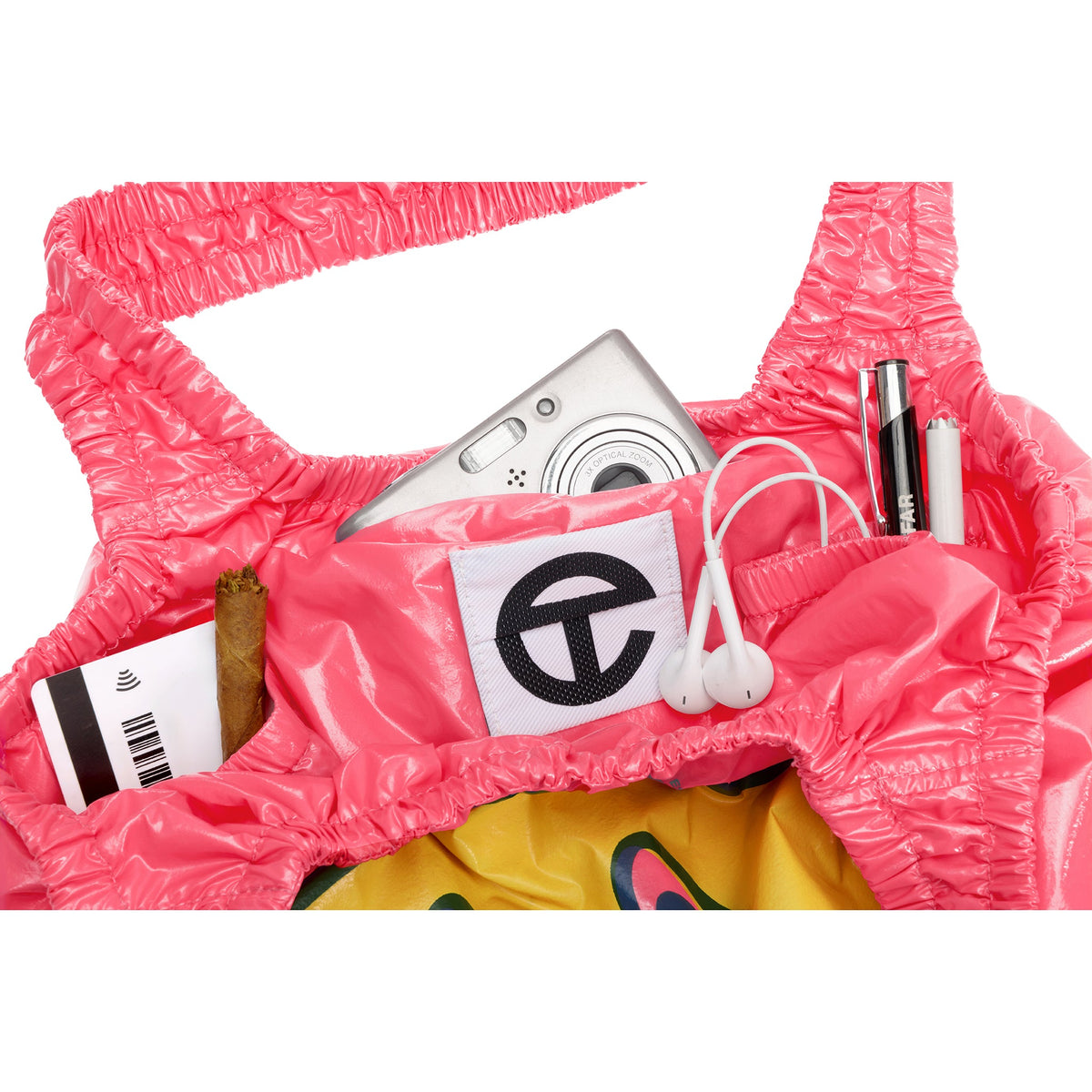 Micro Telfar Smiley Face Plastic Bag - Pink Haze - Plastic Bags