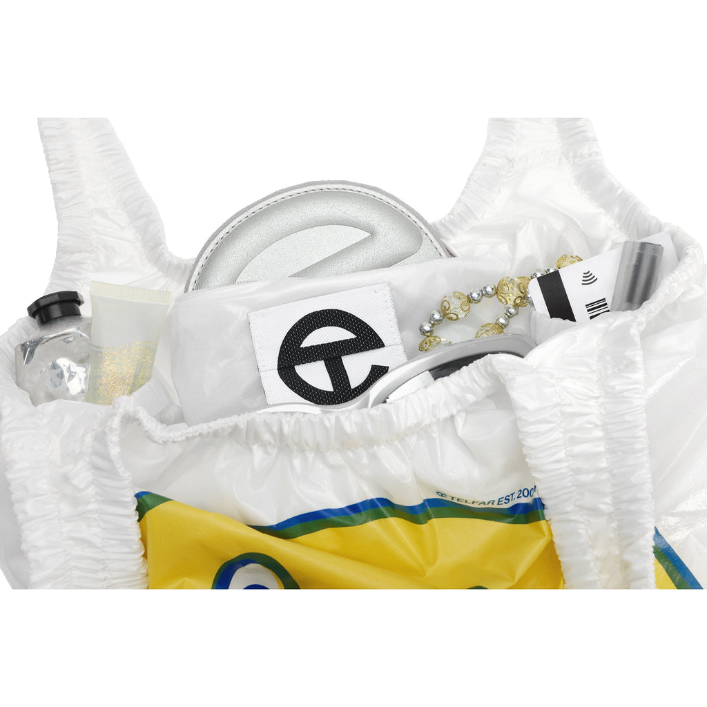 Micro Telfar Smiley Face Plastic Bag - White - Plastic Bags
