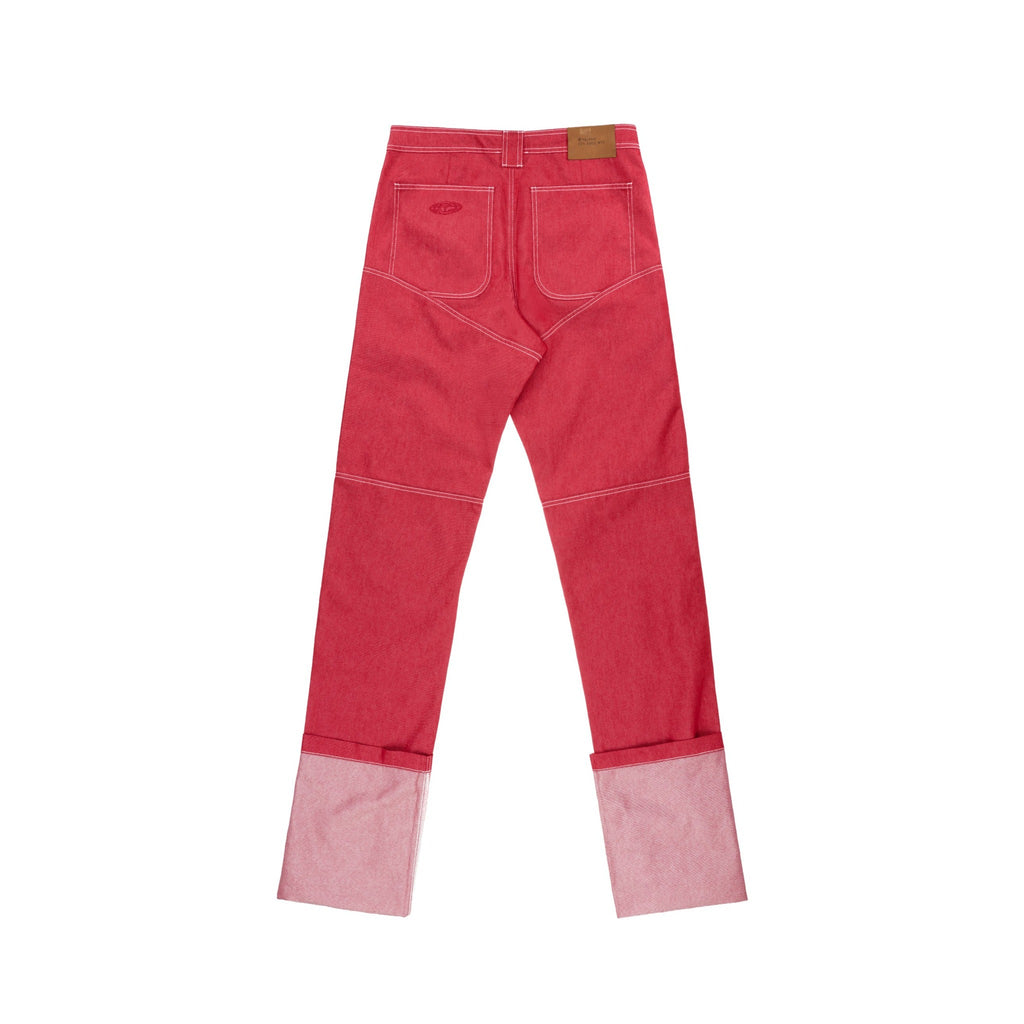 Stacked Straight Leg Jean - Red - Pants & Shorts