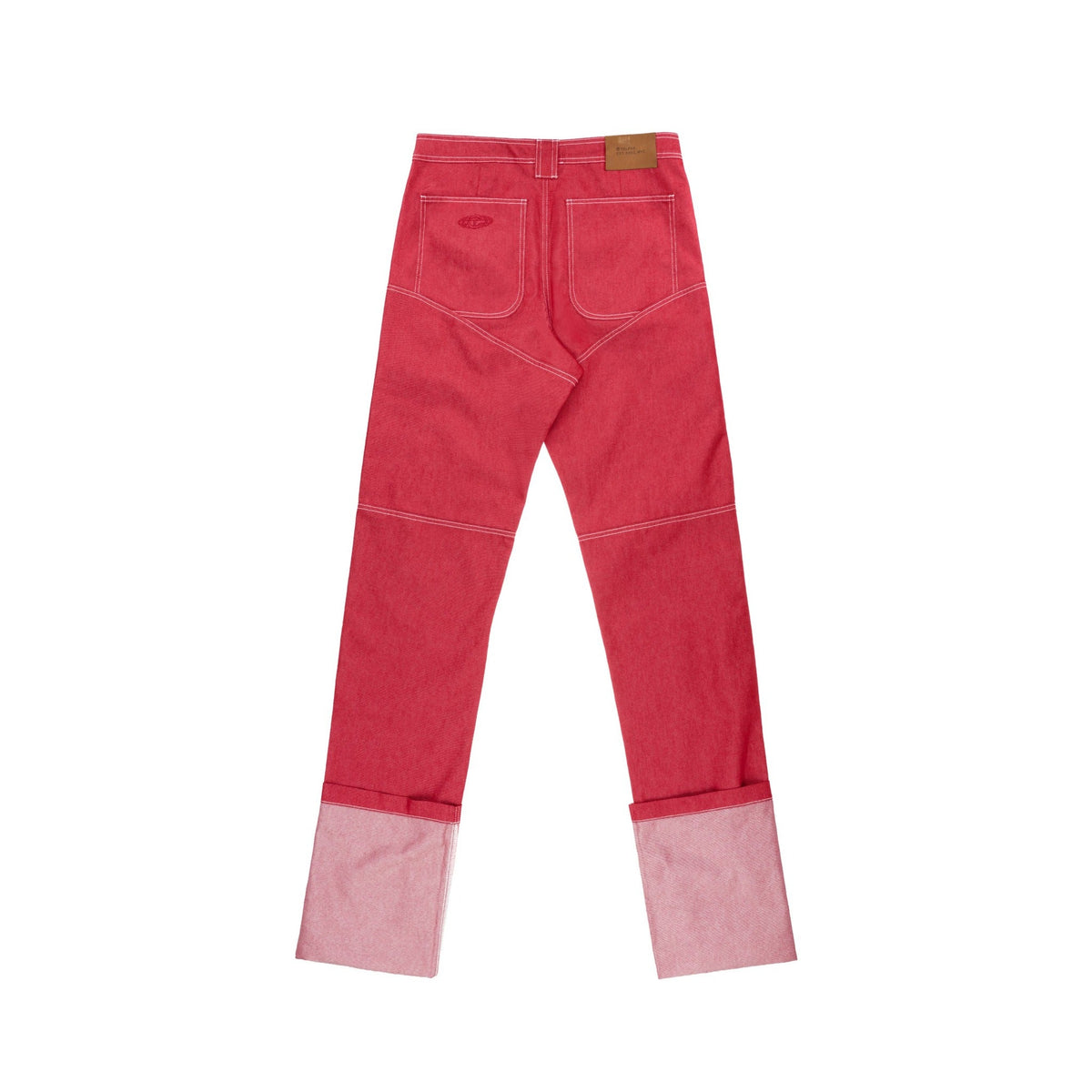 Stacked Straight Leg Jean - Red - Pants & Shorts