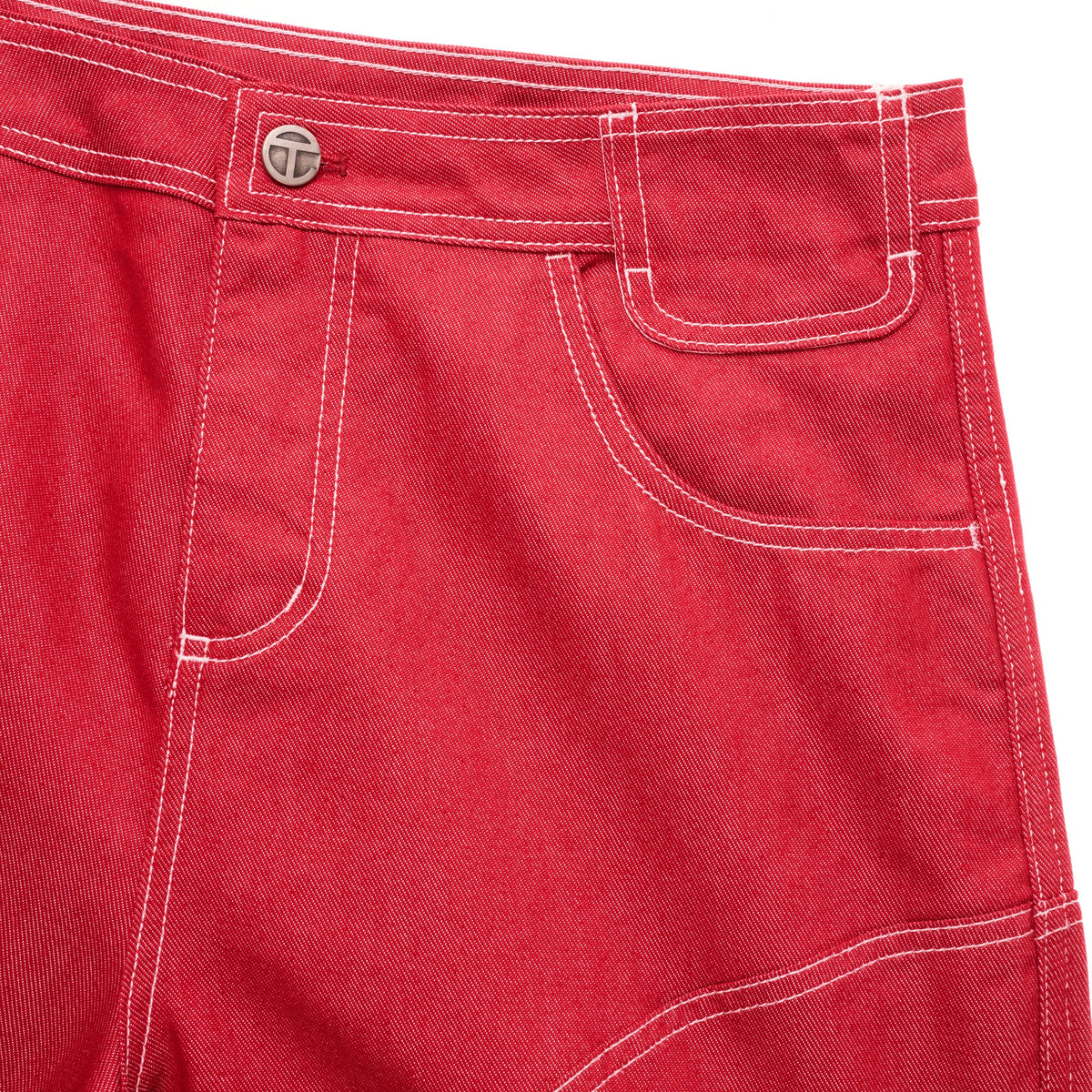 Stacked Straight Leg Jean - Red - Pants & Shorts
