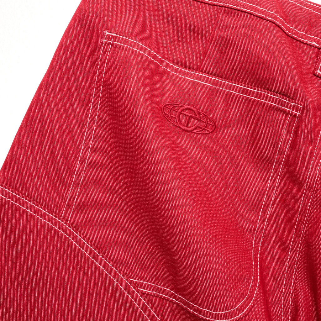 Stacked Straight Leg Jean - Red - Pants & Shorts