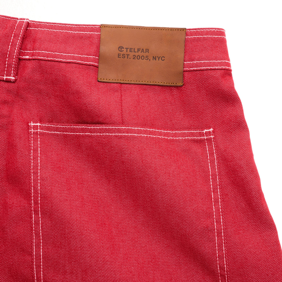 Stacked Straight Leg Jean - Red - Pants & Shorts