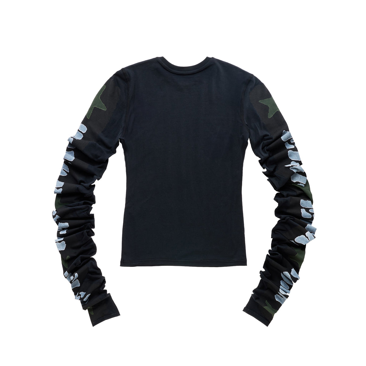Star Scrunched Long Sleeve - Black - Tops & T-Shirts