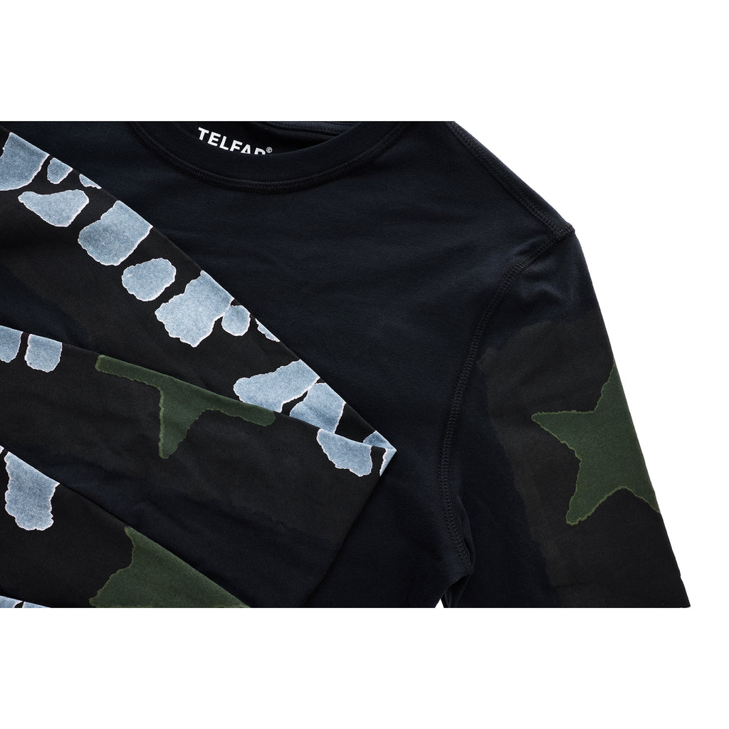 Star Scrunched Long Sleeve - Black - Tops & T-Shirts