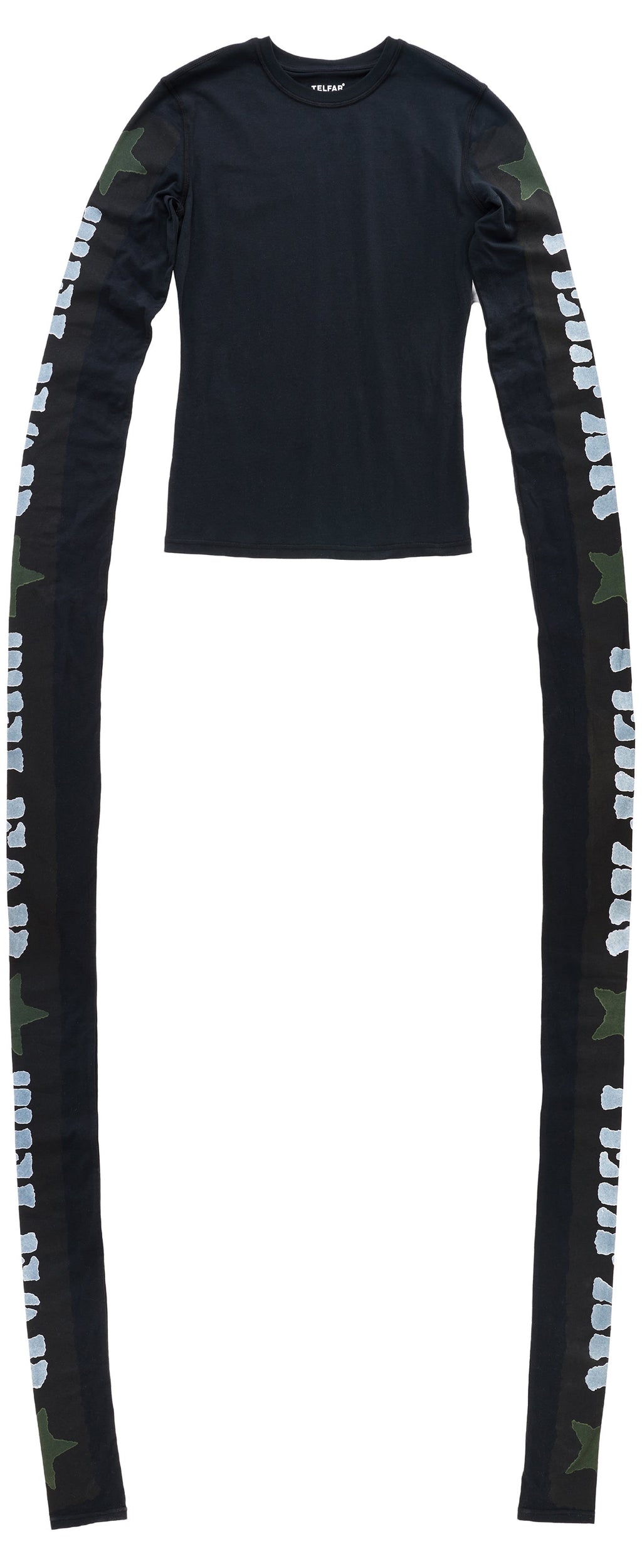 Star Scrunched Long Sleeve - Black - Tops & T-Shirts