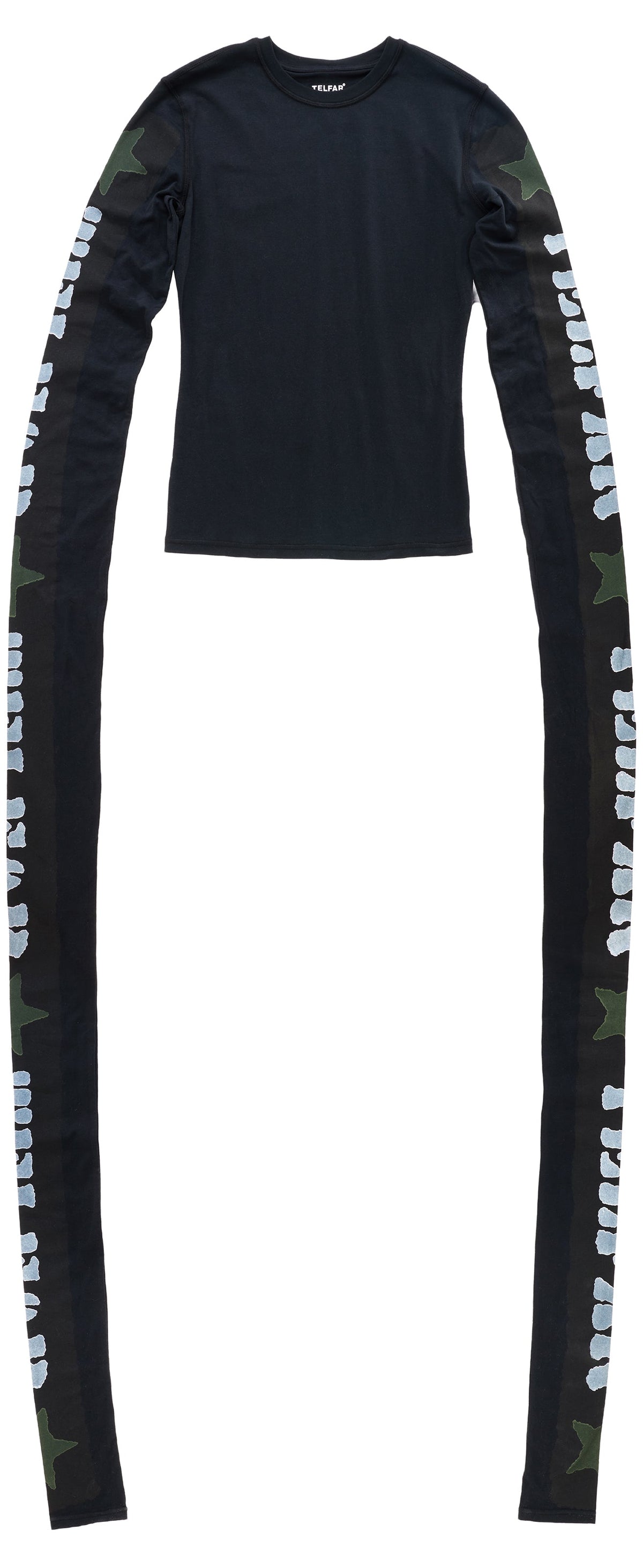 Star Scrunched Long Sleeve - Black - Tops & T-Shirts