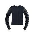 Star Scrunched Long Sleeve - Black - Tops & T-Shirts