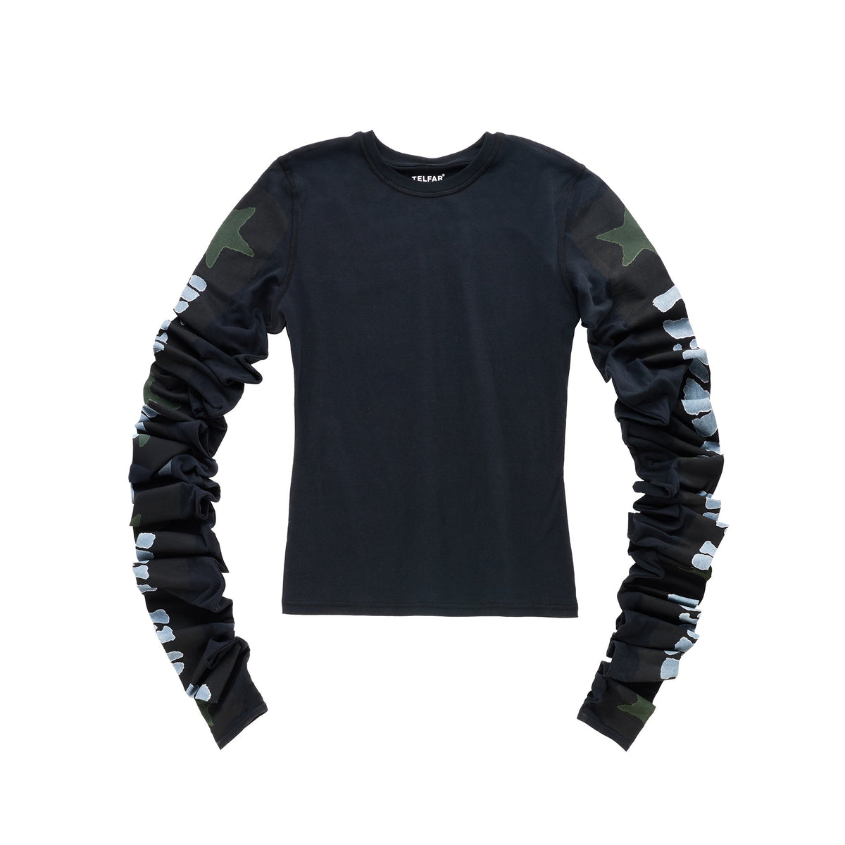 Star Scrunched Long Sleeve - Black - Tops & T-Shirts