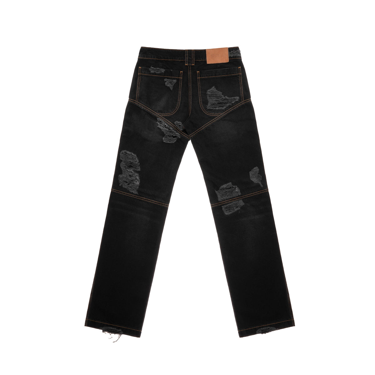 Straight Leg Jean - Distressed Black - Pants & Shorts