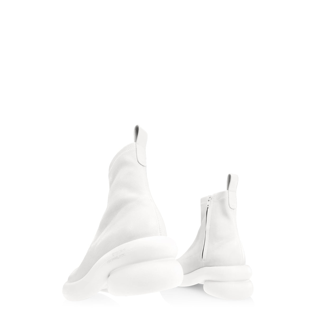 Stretch Leather Modular Boot - White - Boots
