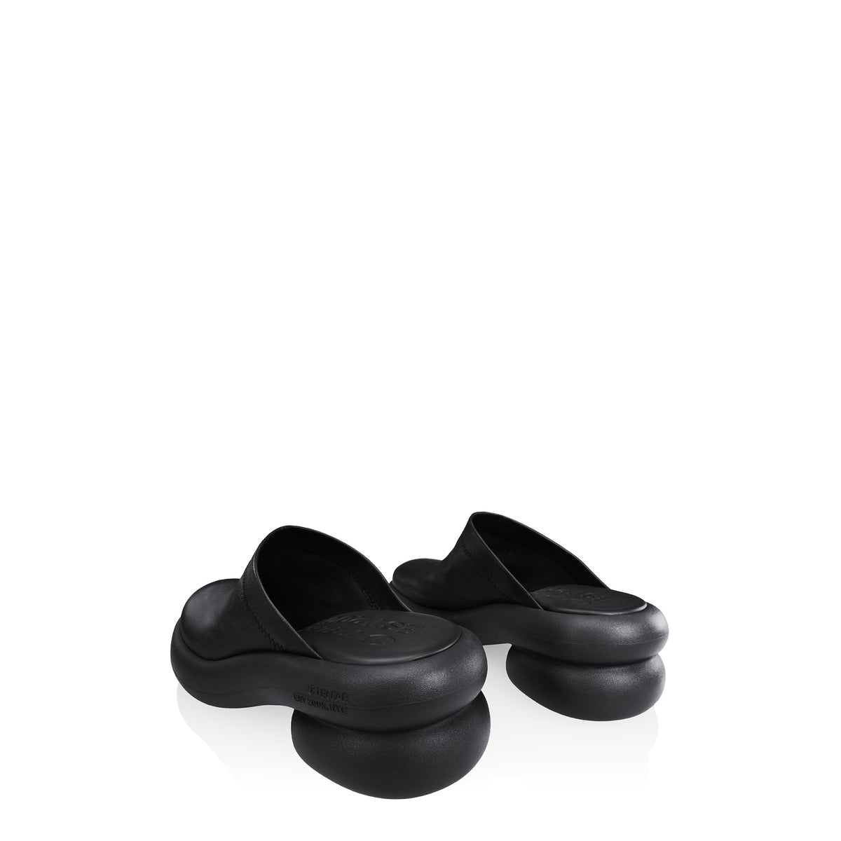 Stretch Leather Modular Mule - Black - Mules