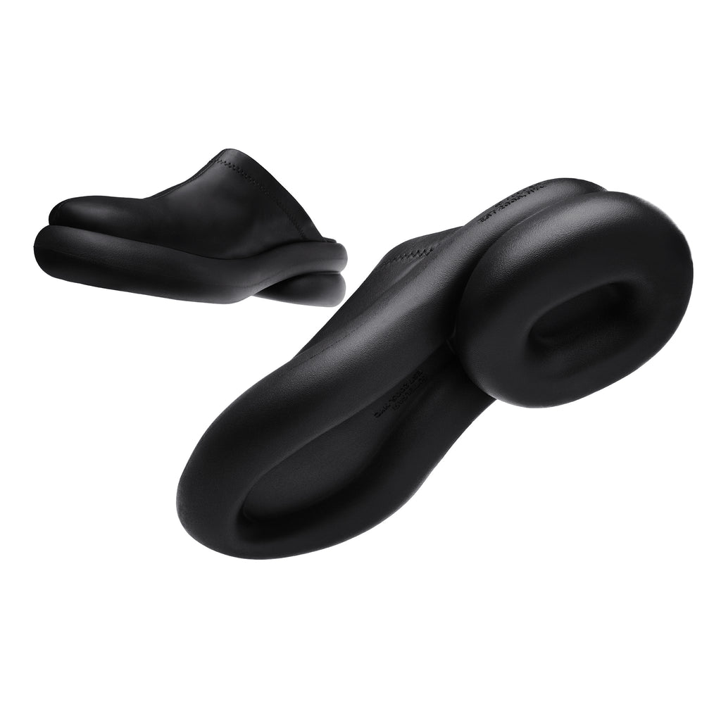 Stretch Leather Modular Mule - Black - Mules