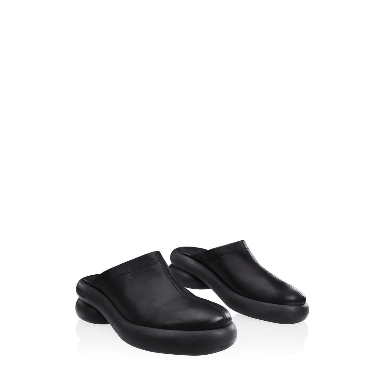 Stretch Leather Modular Mule - Black - Mules