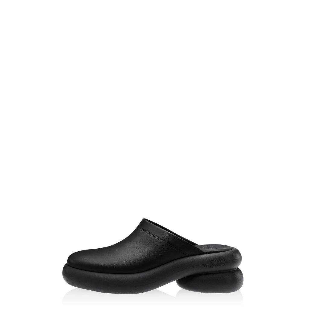 Stretch Leather Modular Mule - Black - Mules