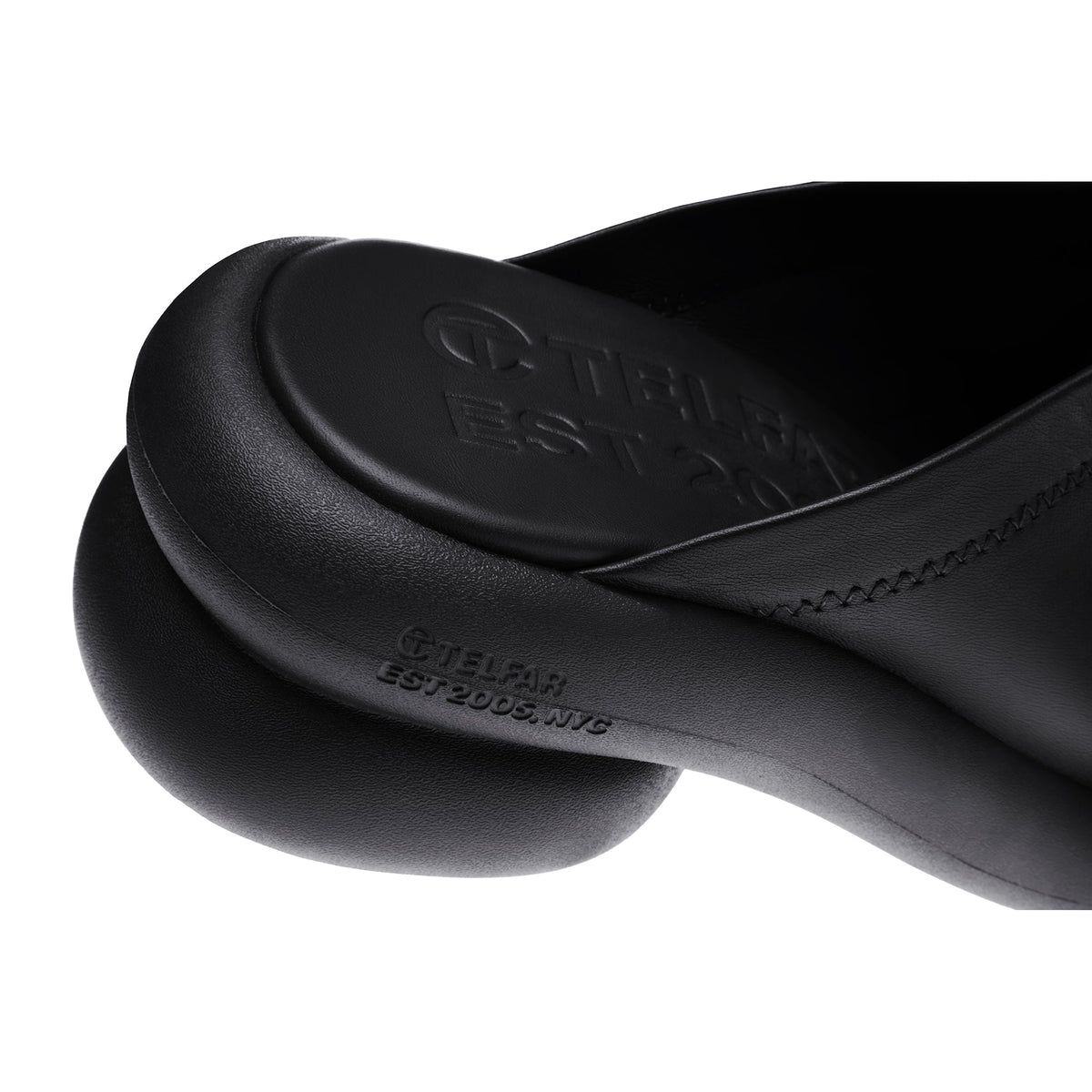 Stretch Leather Modular Mule - Black - Mules