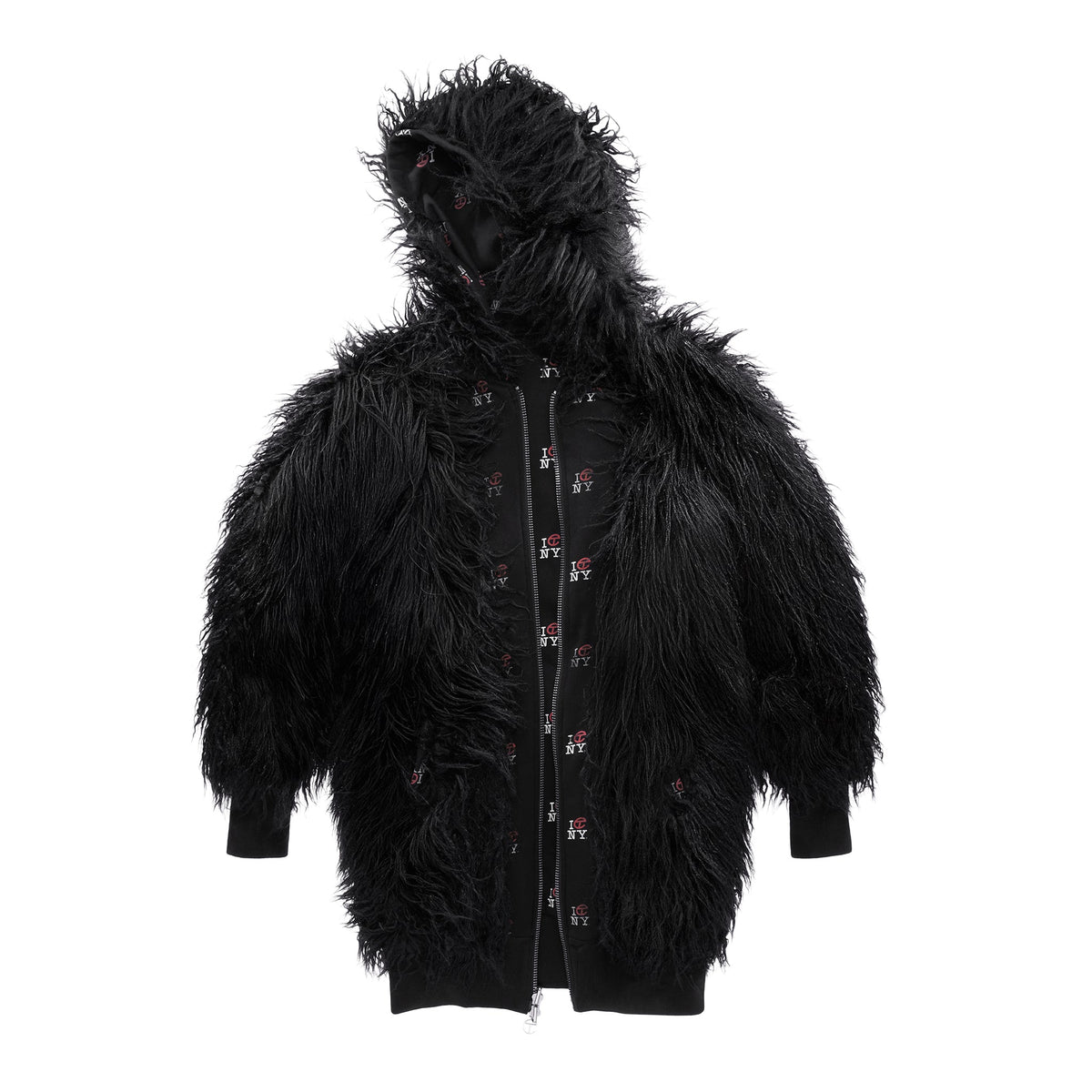 Tall Canal All Over Fur Hoodie - Black - Sweaters & Hoodies