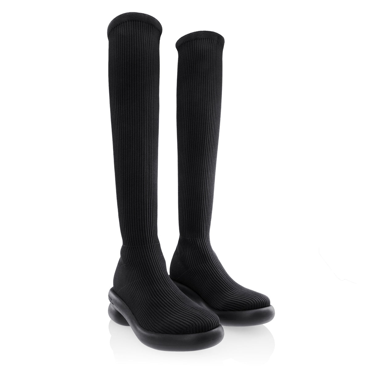 Tall Knit Modular Boot- Black - Boots