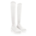 Tall Knit Modular Boot- White - Boots