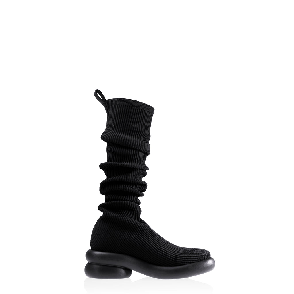 Tall Knit Modular Boot- Black - Boots