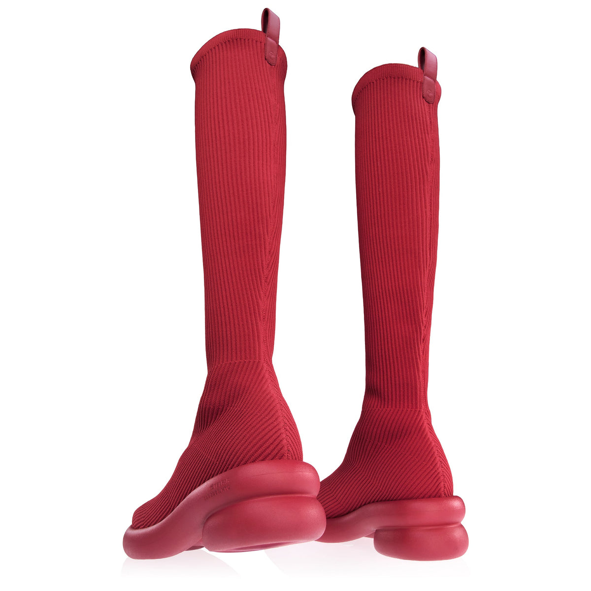 Tall Knit Modular Boot- Red - Boots