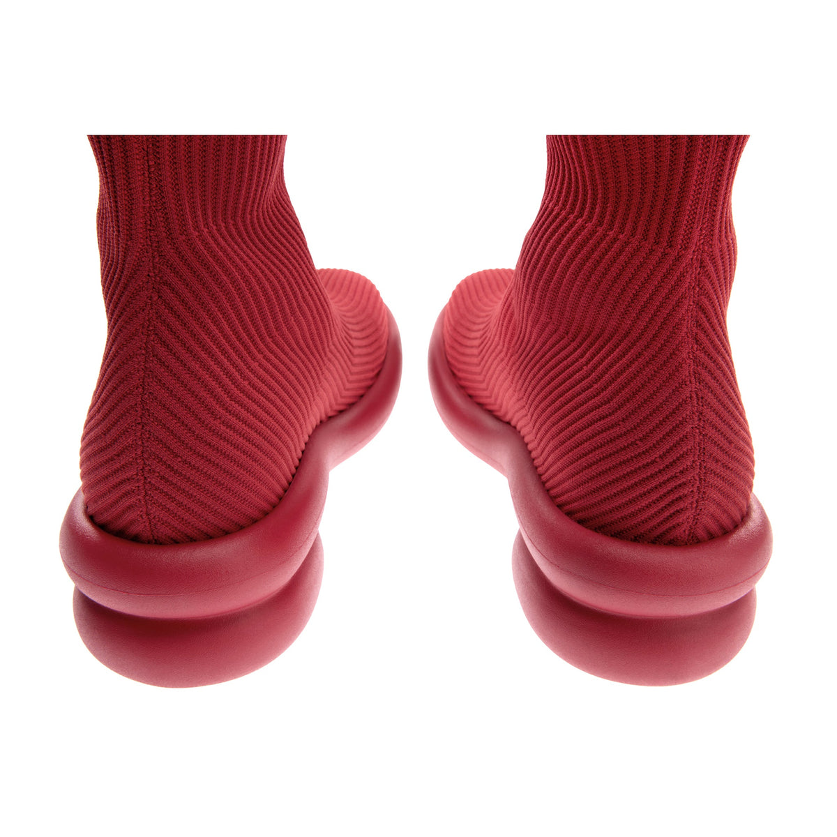 Tall Knit Modular Boot- Red - Boots
