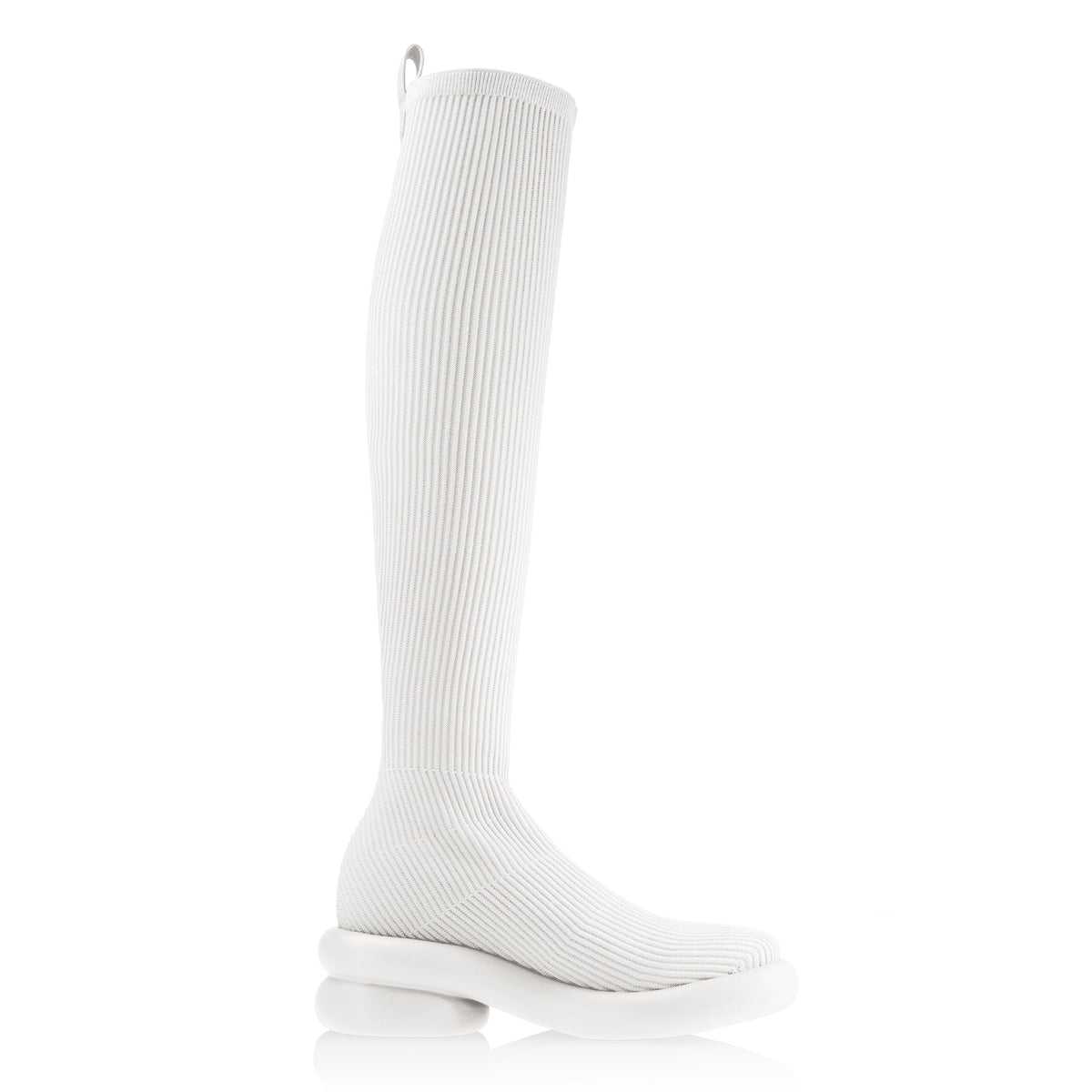 Tall Knit Modular Boot- White - Boots