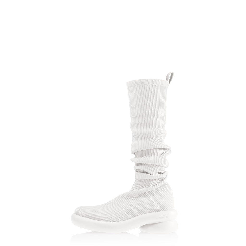 Tall Knit Modular Boot- White - Boots