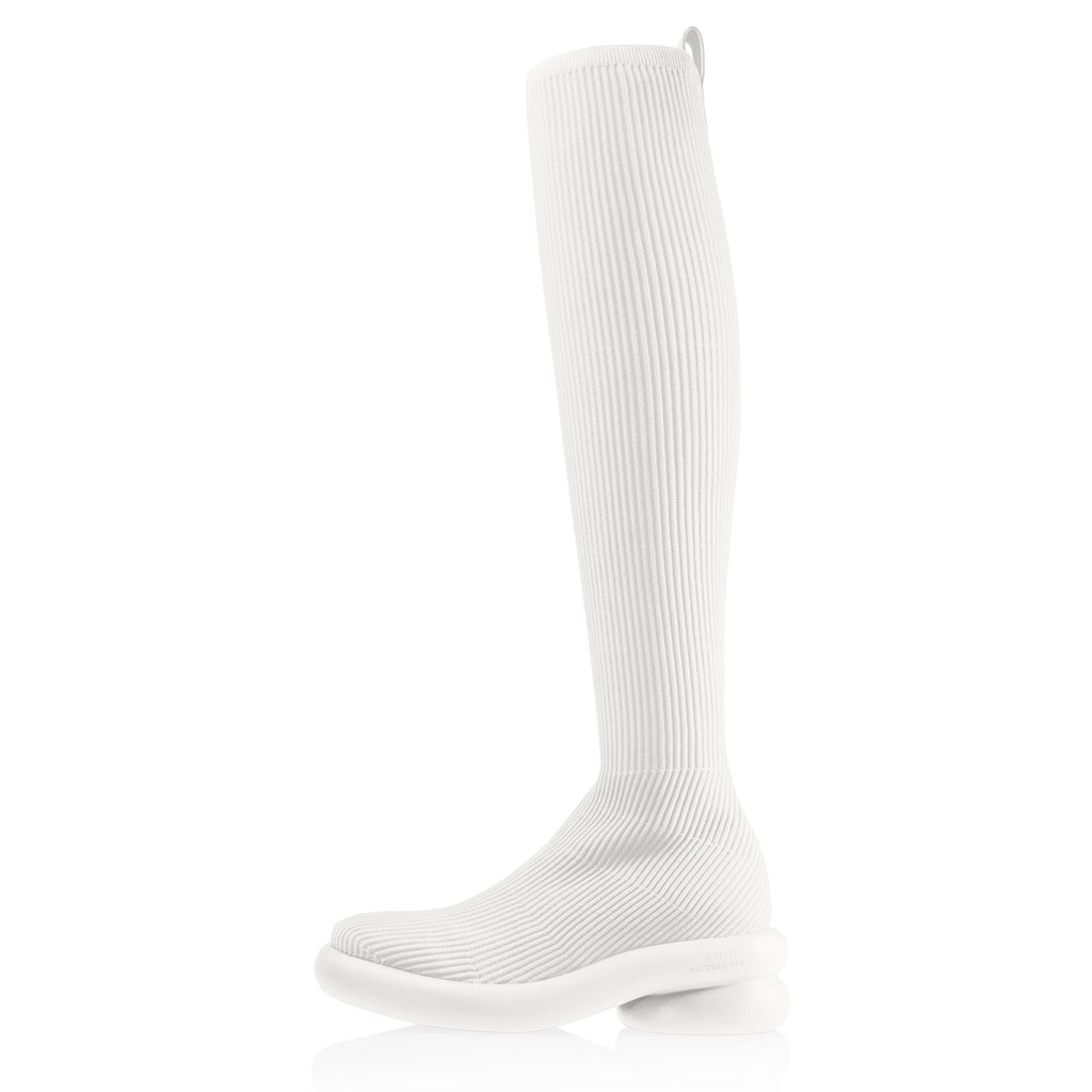 Tall Knit Modular Boot- White - Boots
