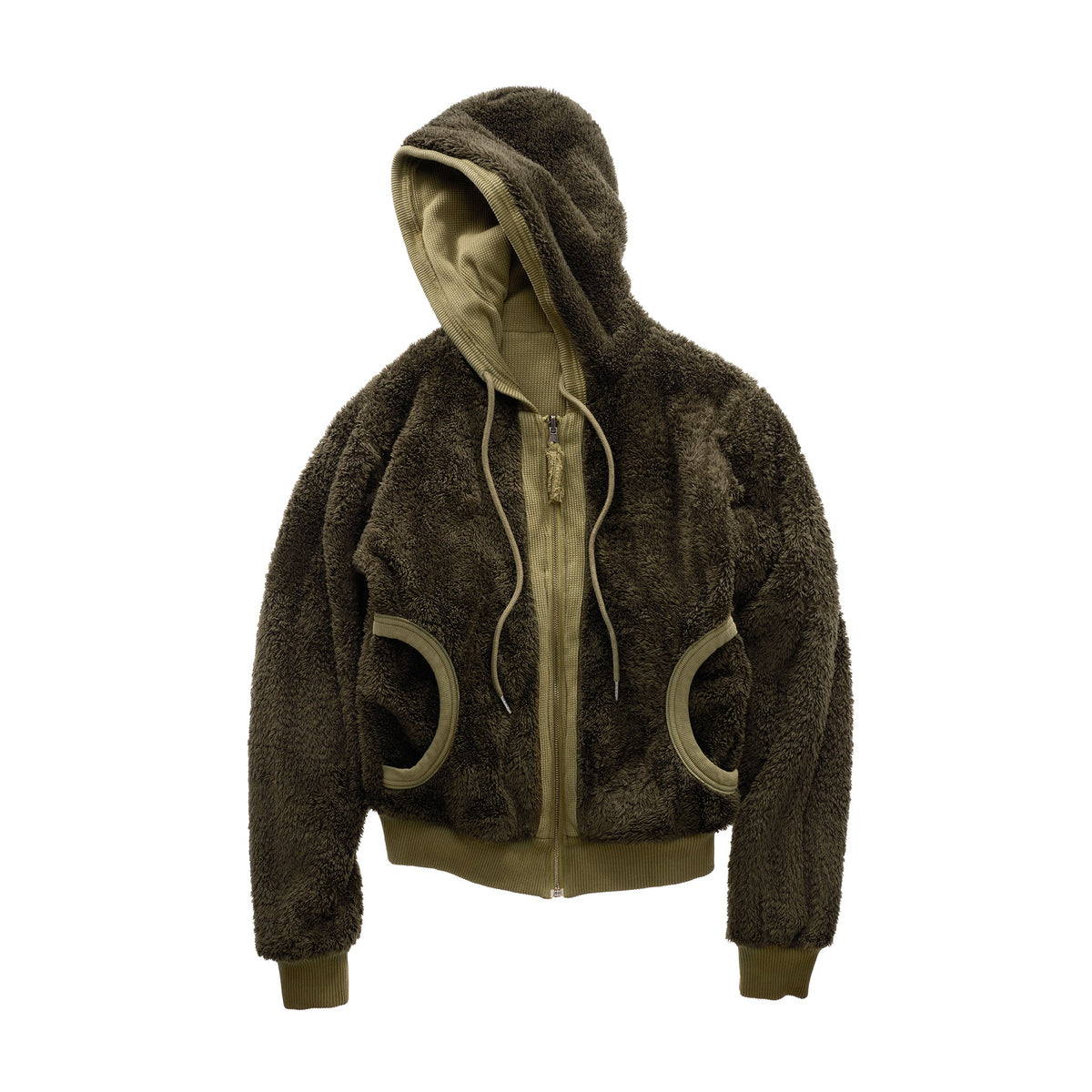 Thermal Sherpa Hoodie - Drab - Sweaters & Hoodies