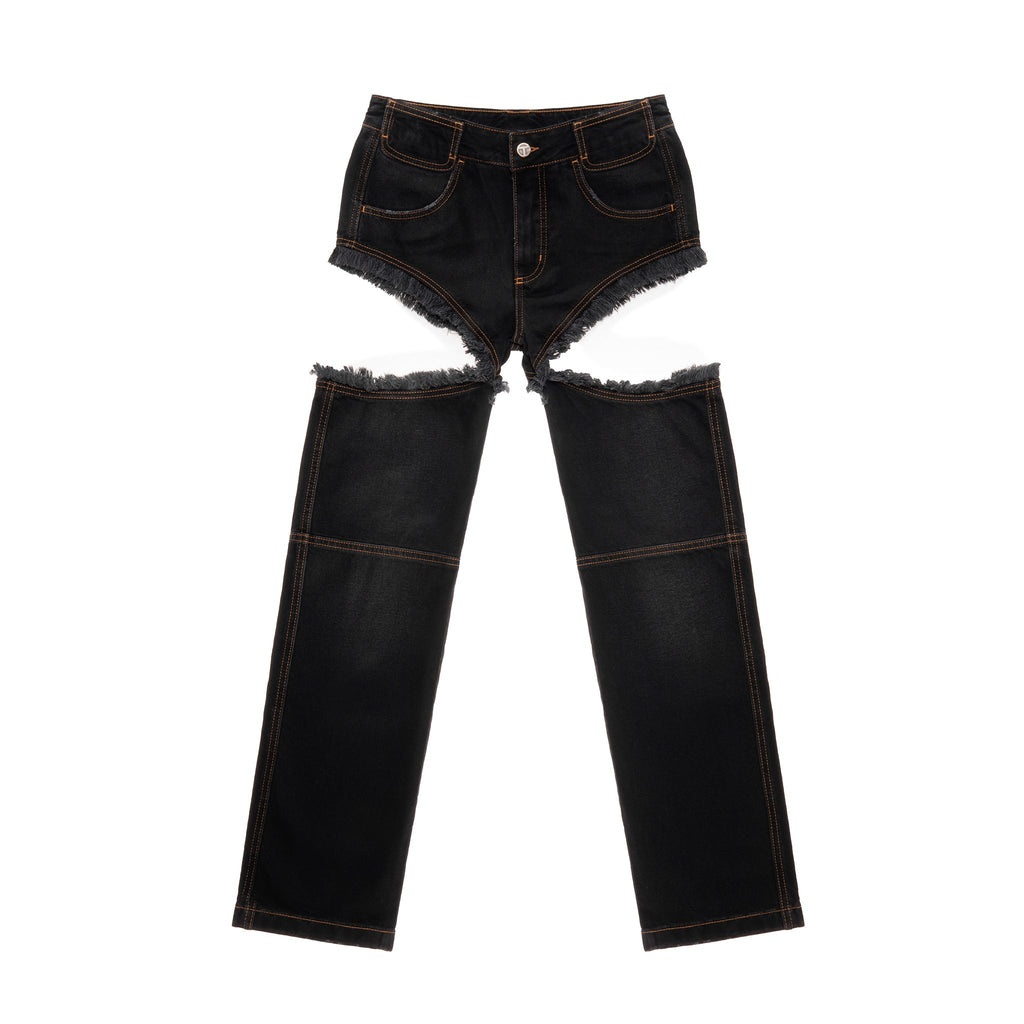 Thigh Hole Jean - Black - Pants & Shorts