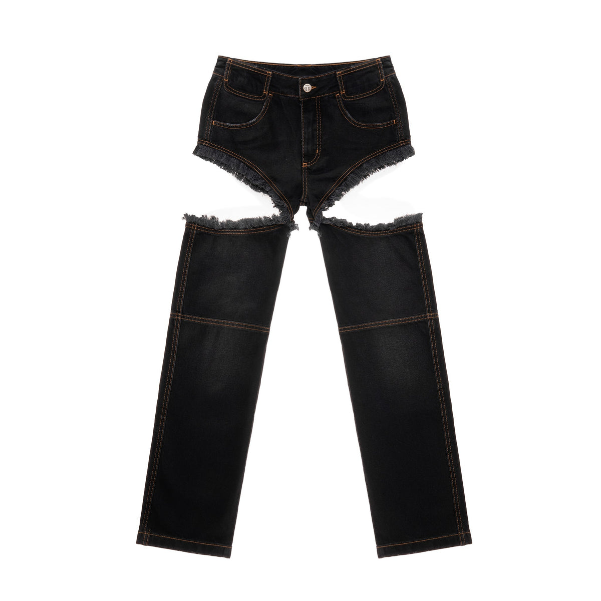 Thigh Hole Jean - Black - Pants & Shorts